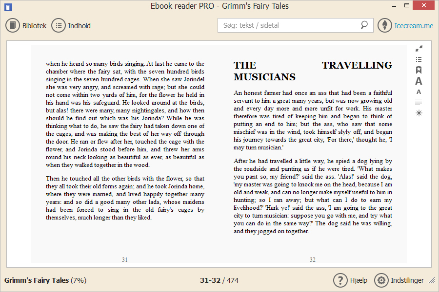 Ebook Reader gratis FB2 og EPUB læser til Windows Icecream Apps