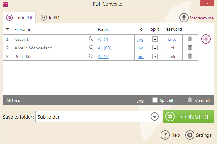 Icecream PDF Converter PRO 2.72  Convertfrompdf