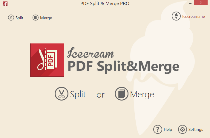 Icecream PDF Split & Merge main window