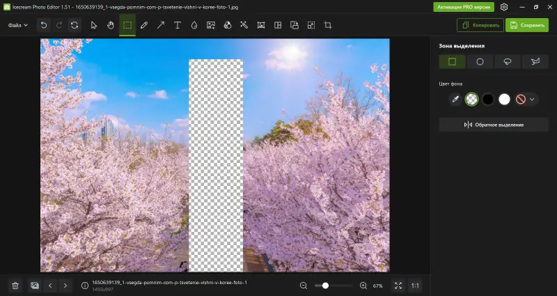 Инструмент \"Лассо\" в Icecream Photo Editor Инструмент "Лассо" в Icecream Photo Editor
