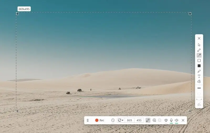 Select the video recording area in Icecream Screen Recorder
