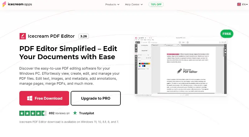 Télécharger le meilleur éditeur PDF gratuit pour PC - Icecream PDF Editor