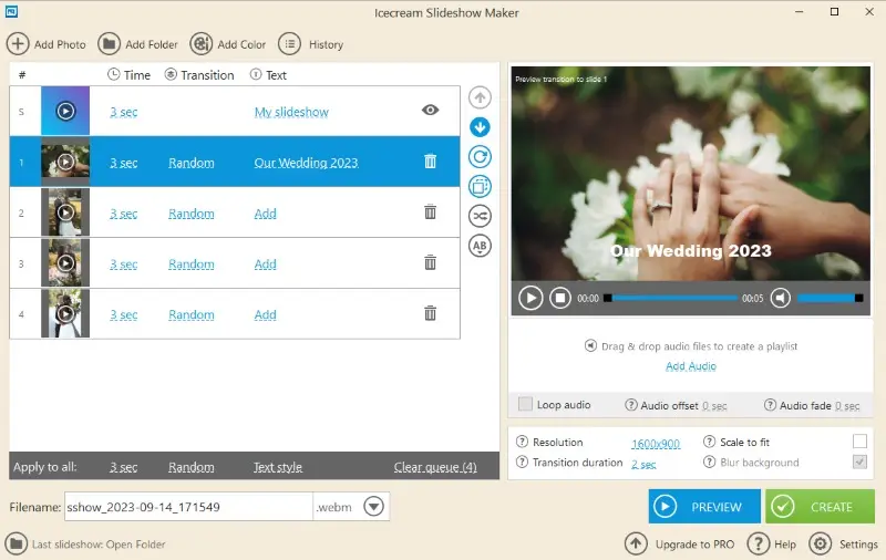 Icecream Slideshow Maker - use slideshow creator for Windows