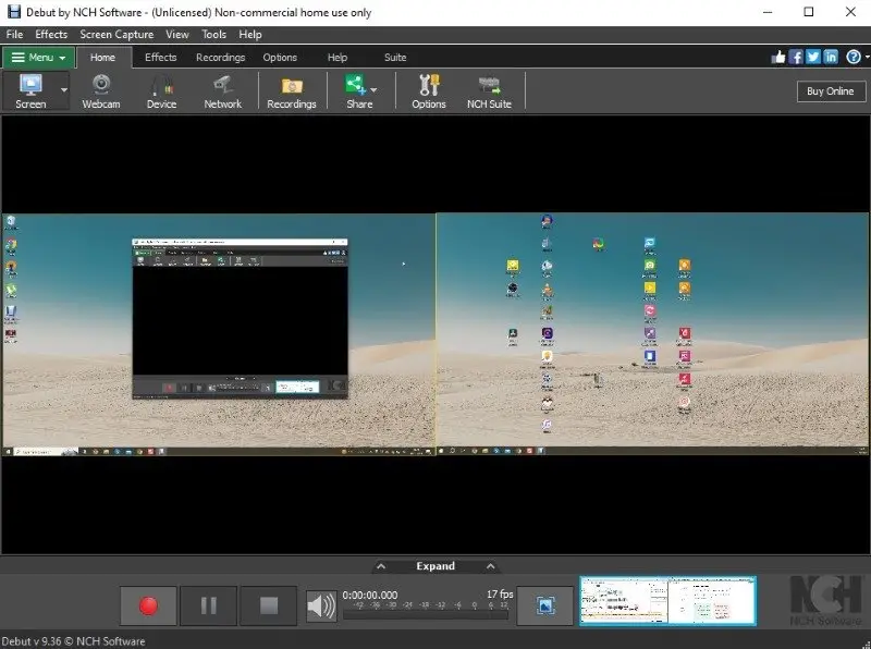 Debut Video Capture - app to record screen