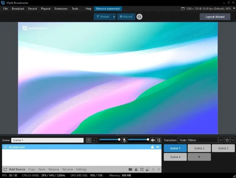 Xsplit Broadcaster - screen capture program