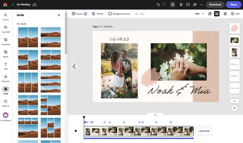 Make a slideshow using Adobe Express