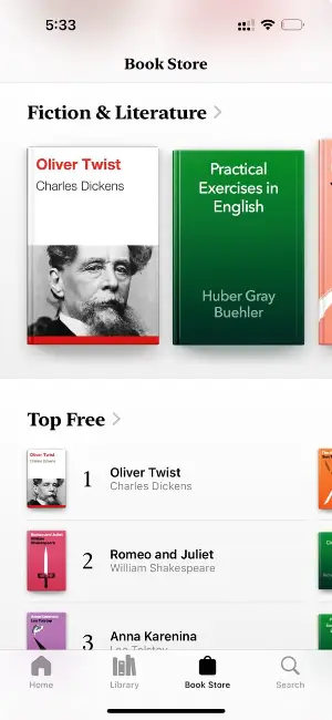 Apple Books EPUB open