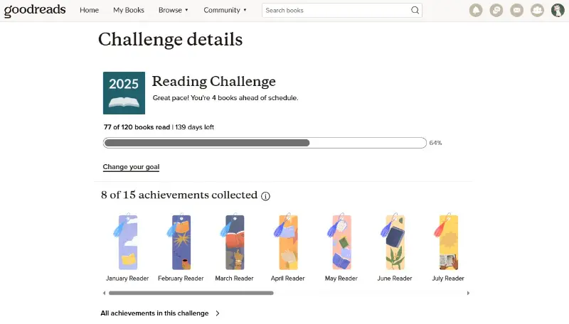 Setting smart reading goals in Goodreads