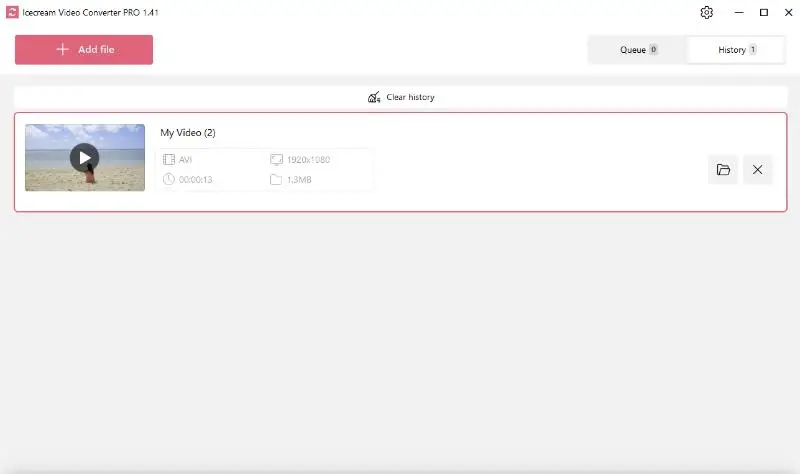 Conversion history of Icecream Video Converter Conversion history of Icecream Video Converter
