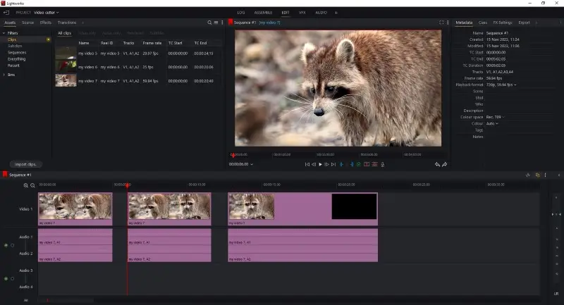 Features to cut a video available in Lightworks Features to cut a video available in Lightworks