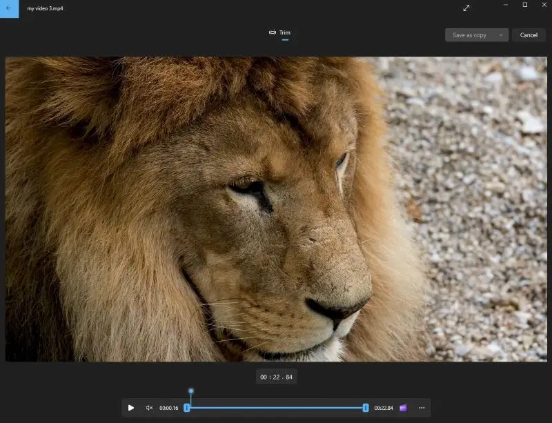 Trim video on Windows computer in Microsoft Photos Trim video on Windows computer in Microsoft Photos