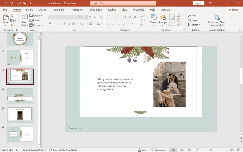 Creating a slideshow in PowerPoint