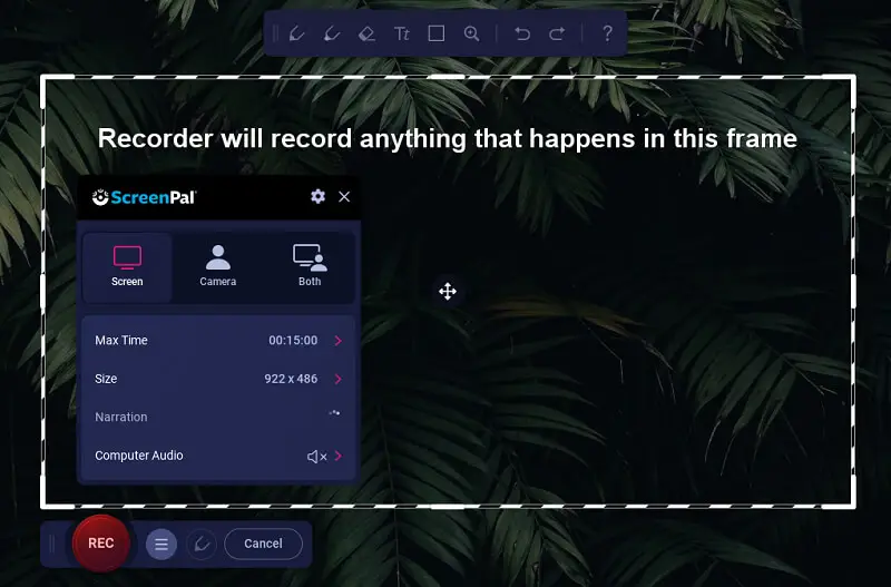 ScreenPal recorder interface