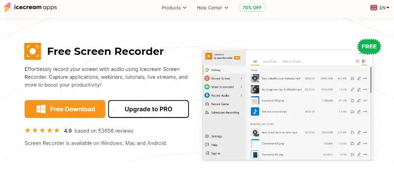 Install Icecream Screen Recorder to screen record on HP laptop