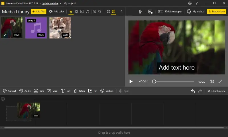 Import videos to add captions in Icecream Video Editor