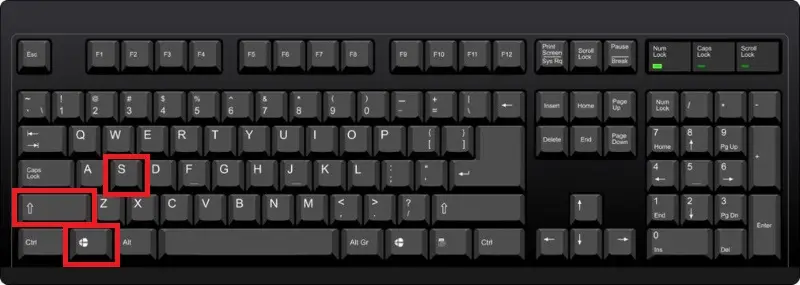 Win + Shift + S combination for partial screenshots
