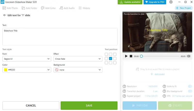 Adding text to slides