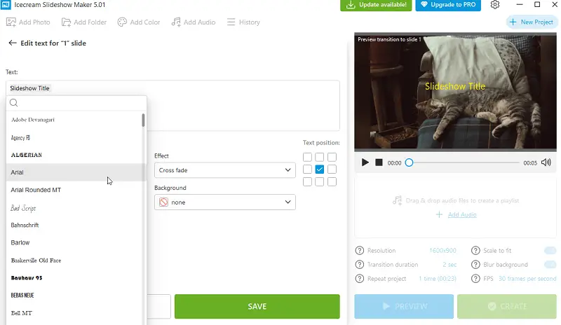 How to choose slides font
