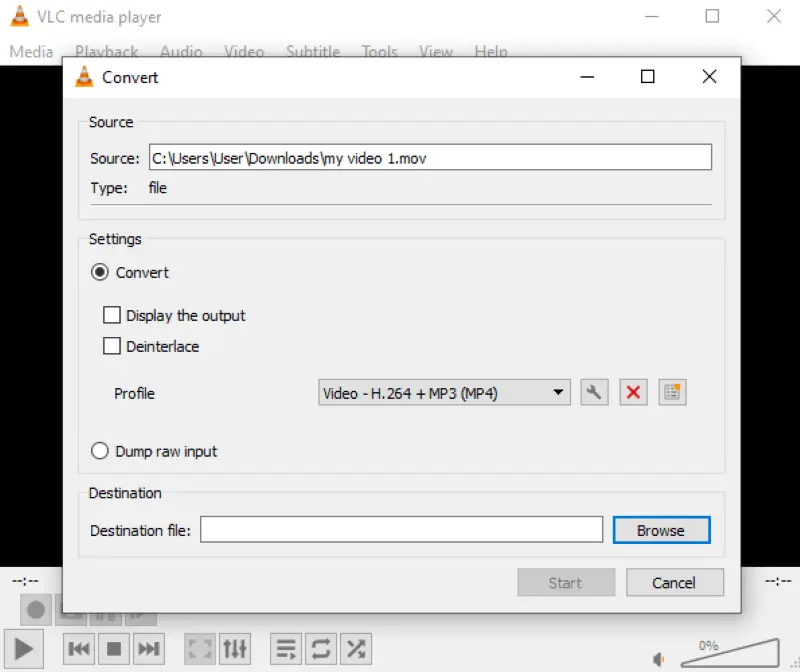 在 VLC 媒體播放機中將 MOV 轉換為 MP4 在VLC媒體播放機中轉換視頻