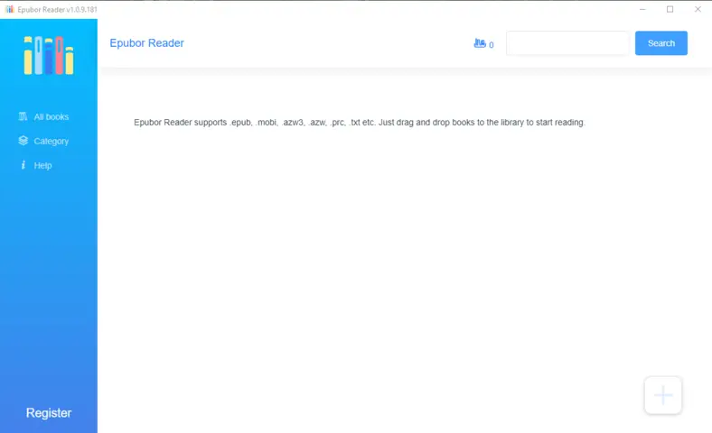 Главное окно Epubor Reader main window