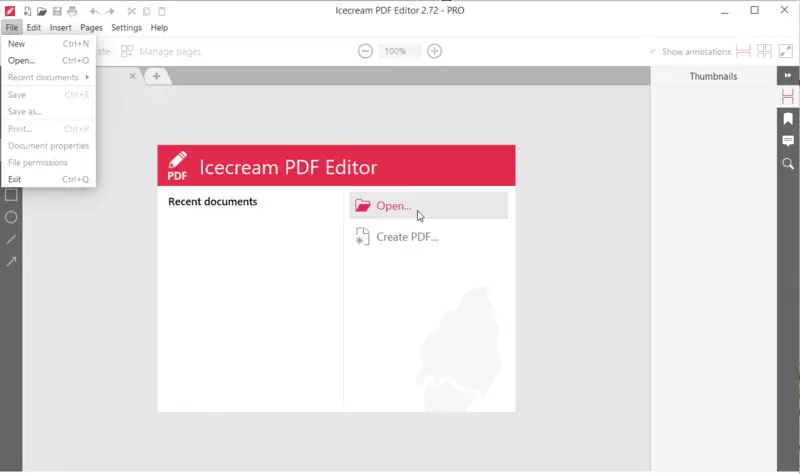 Otwórz PDF w Icecream PDF Editor