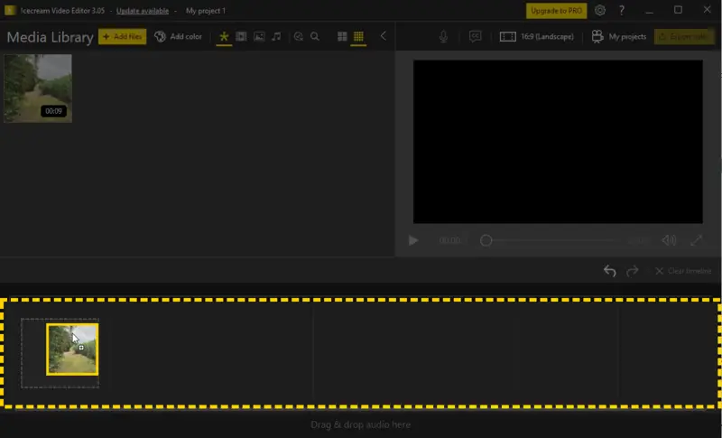 Dodaj plik do osi czasu darmowego edytora wideo
