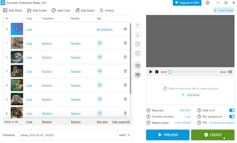 Как поменять порядок слайдов в презентации в программе Icecream Slideshow Maker