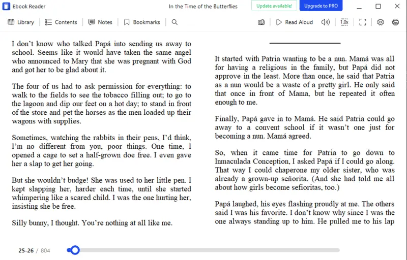 Opening and reading MOBI file in Icecream Ebook Reader