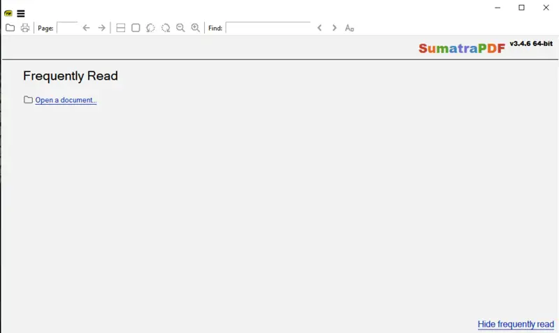 Sumatra PDF main window