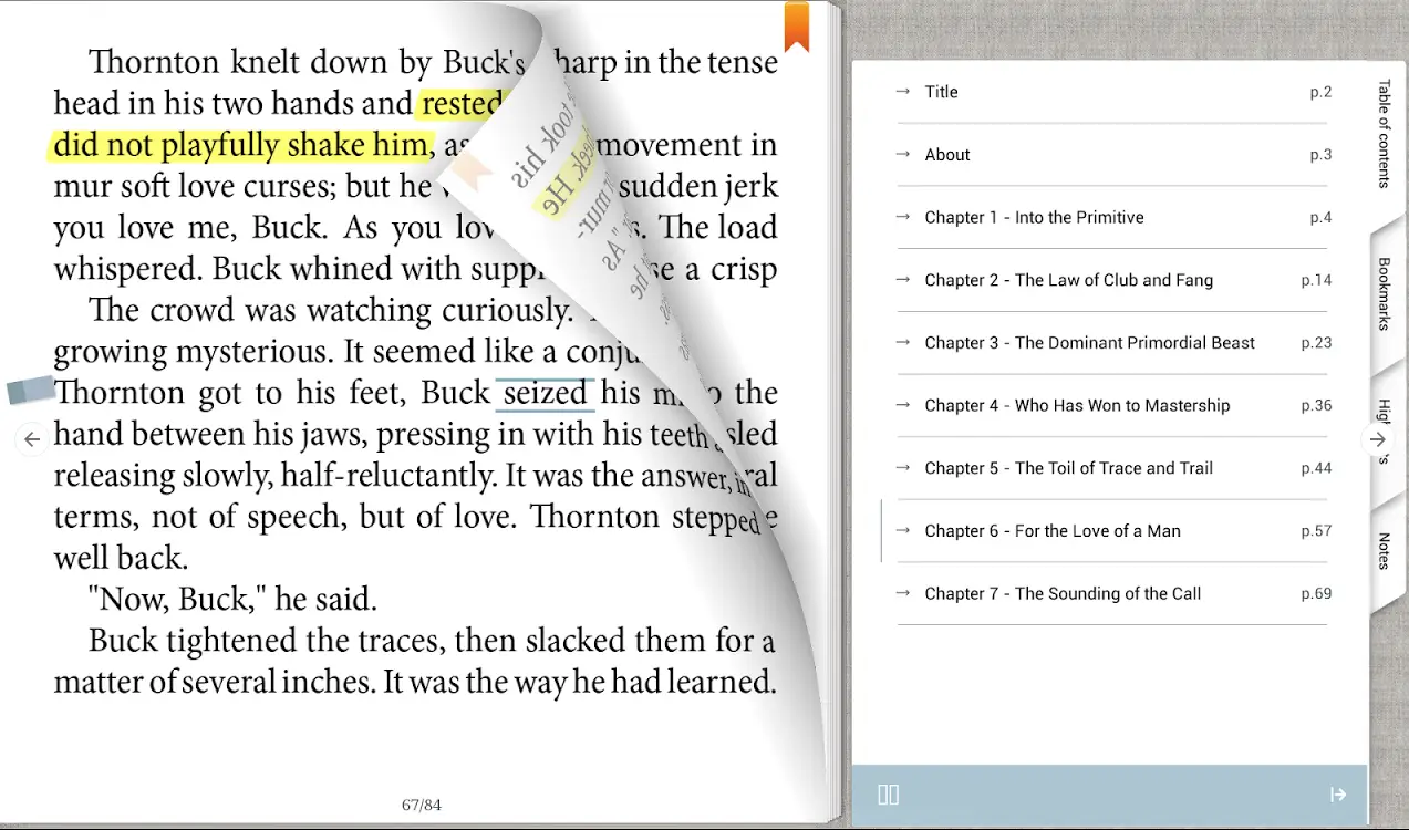 Mantano E-book Reader table of contents Mantano E-book Reader table of contents