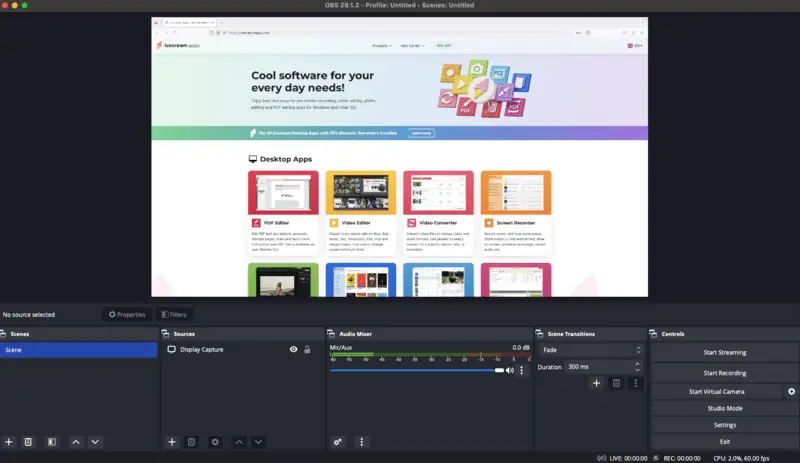 OBS Studio無料スクリーンレコーダー