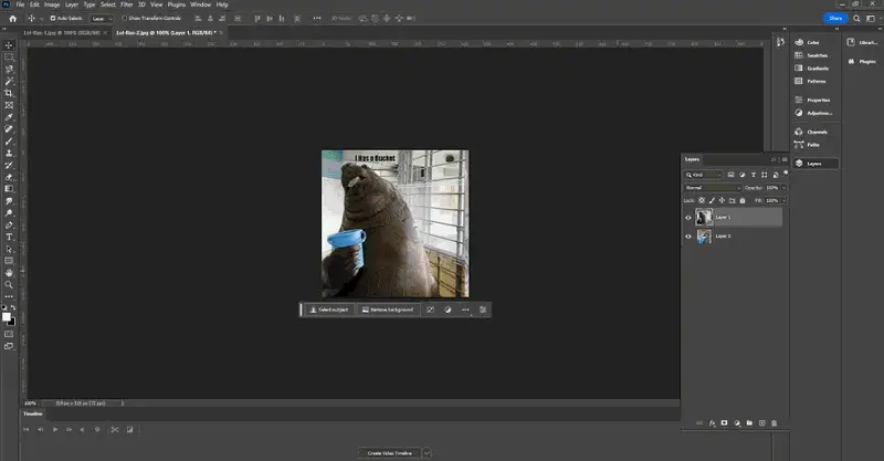 Photoshop interface