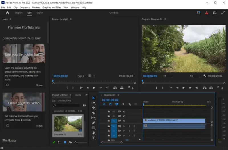 Wybór wideo Adobe Premiere Pro