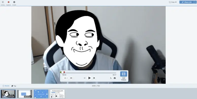 Recording library of Snagit