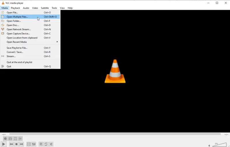 Otwórz filmy do scalenia w VLC