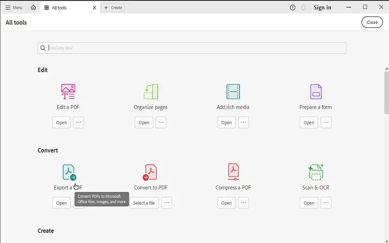Export a PDF in Adobe Acrobat