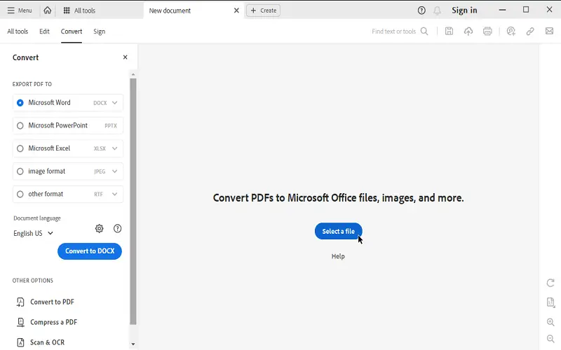 Turn scanned documents into Word in Adobe Acrobat