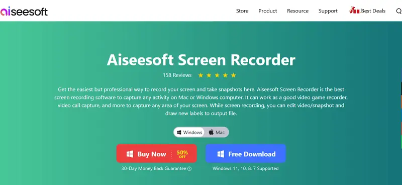 Aiseesoft Screen Recorder supported OS