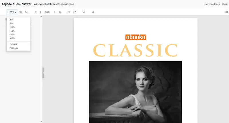 Aspose EPUB opener