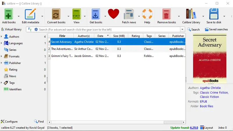 Calibre metadata preview