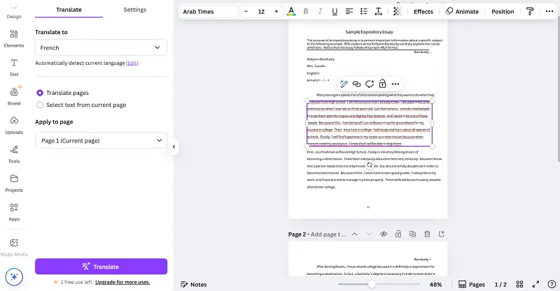 Online AI PDF translator Online AI PDF translator