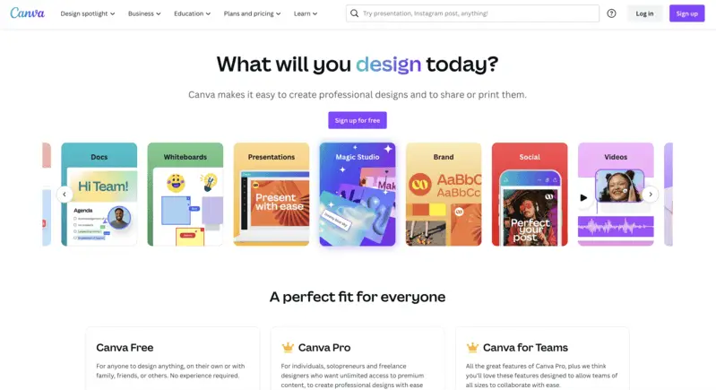 Canva - online YouTube slideshow maker