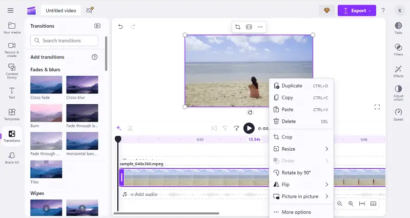 Clipchamp yardımıyla videonun yönünü değiştirme