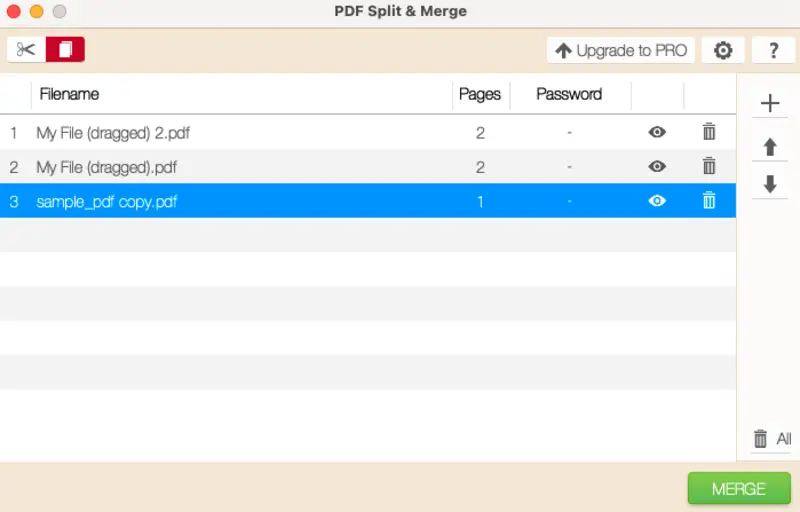 Merge PDF mode of Icecream PDF Split & Merge for macOS