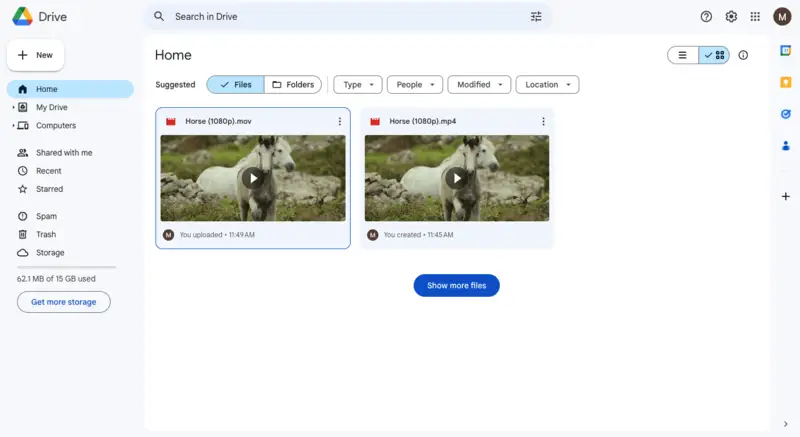 See your converted Google Drive video