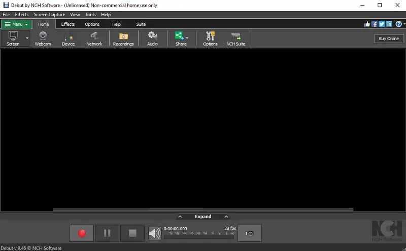 Debut Video Capture - program interface