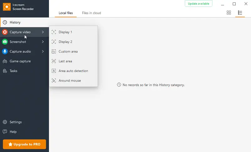 Select video recording area of an explainer video in Icecream Screen Recorder