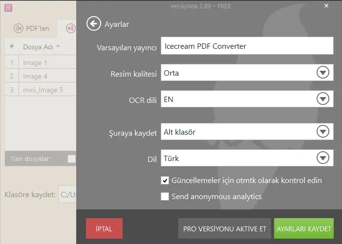 Resmi PDF çevirme Resmi PDF çevirme