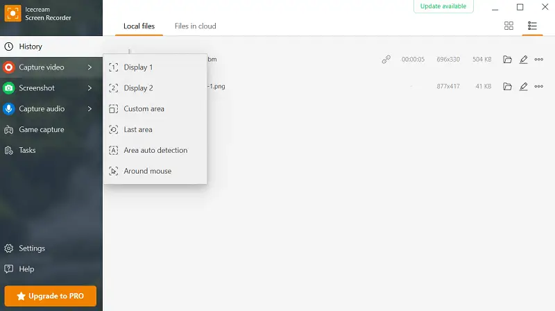 Free screen recorder interface Free screen recorder interface