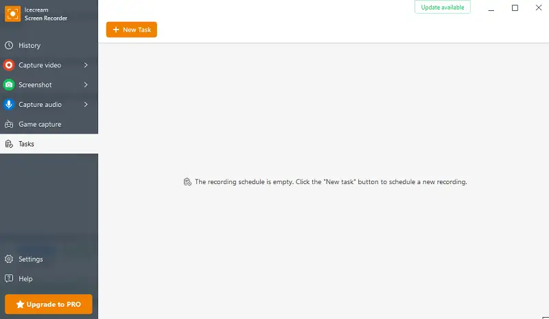 Scheduling recording panel of Icecream Screen Recorder